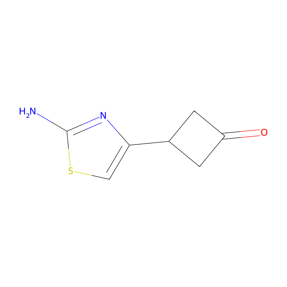 3-(2-Amino-1,3-thiazol-4-yl)cyclobutan-1-one molecular structure, CAS 2460756-47-0
