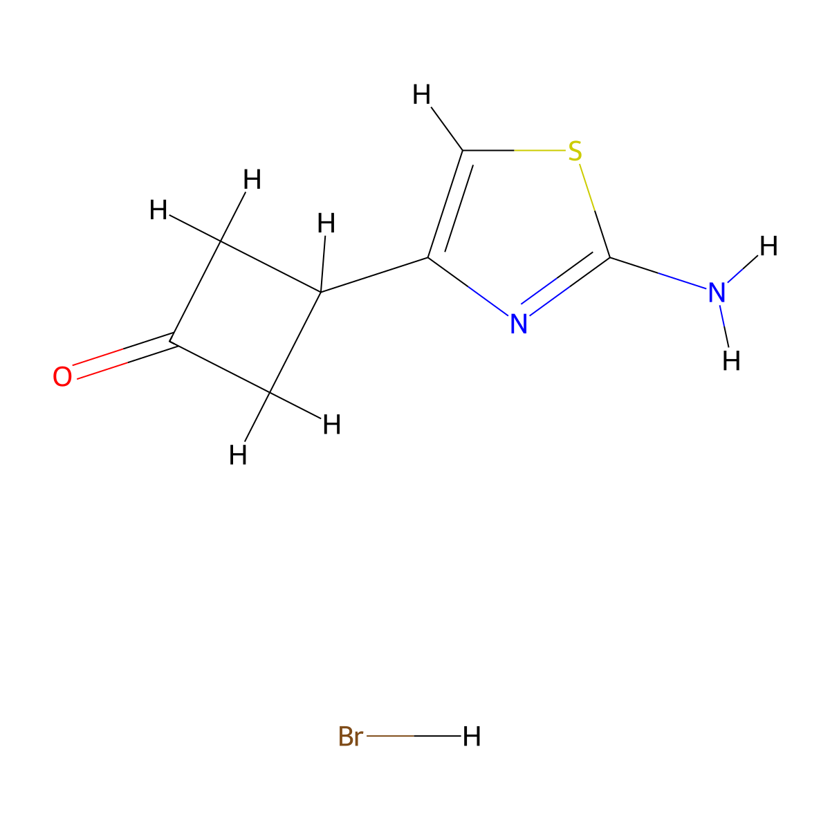 3-(2-Amino-1,3-thiazol-4-yl)cyclobutan-1-onehydrobromide molecular structure, CAS 2460756-48-1