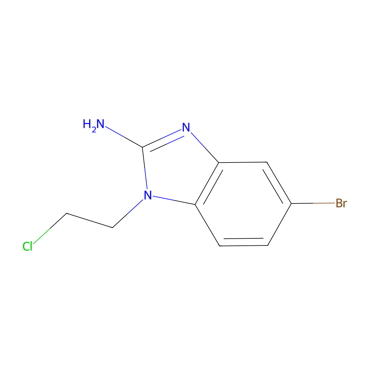5-bromo-1-(2-chloroethyl)-1H-1,3-benzodiazol-2-amine molecular structure, CAS 2460756-53-8