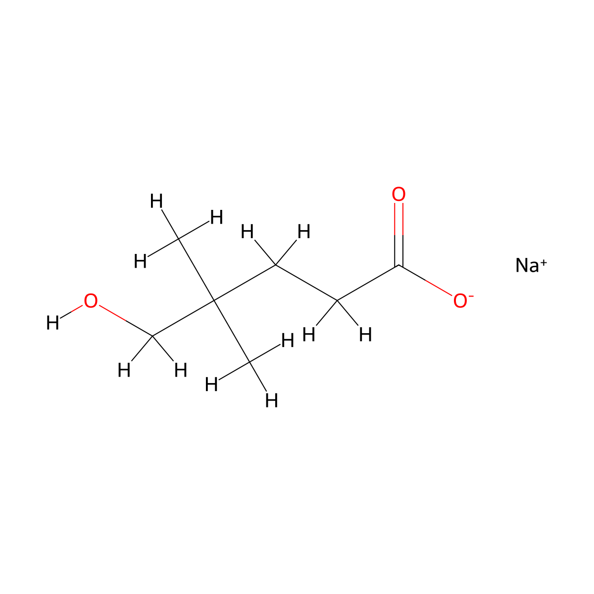 Sodium5-hydroxy-4,4-dimethylpentanoate molecular structure, CAS 2460756-60-7