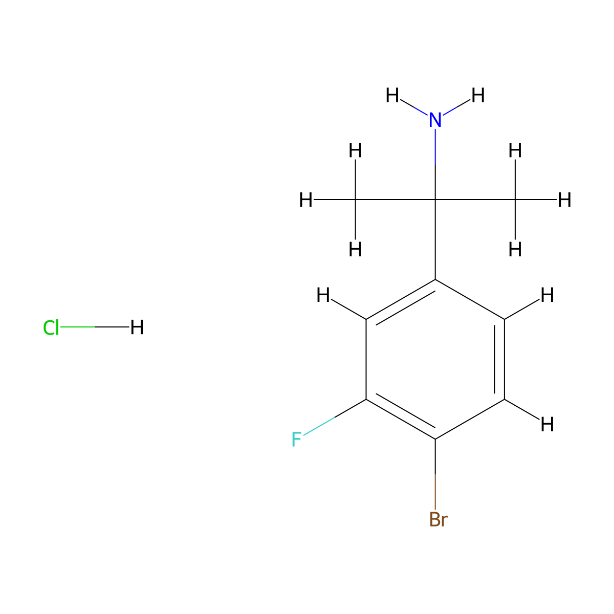 2-(4-Bromo-3-fluorophenyl)propan-2-amine hydrochloride molecular structure, CAS 2460756-65-2