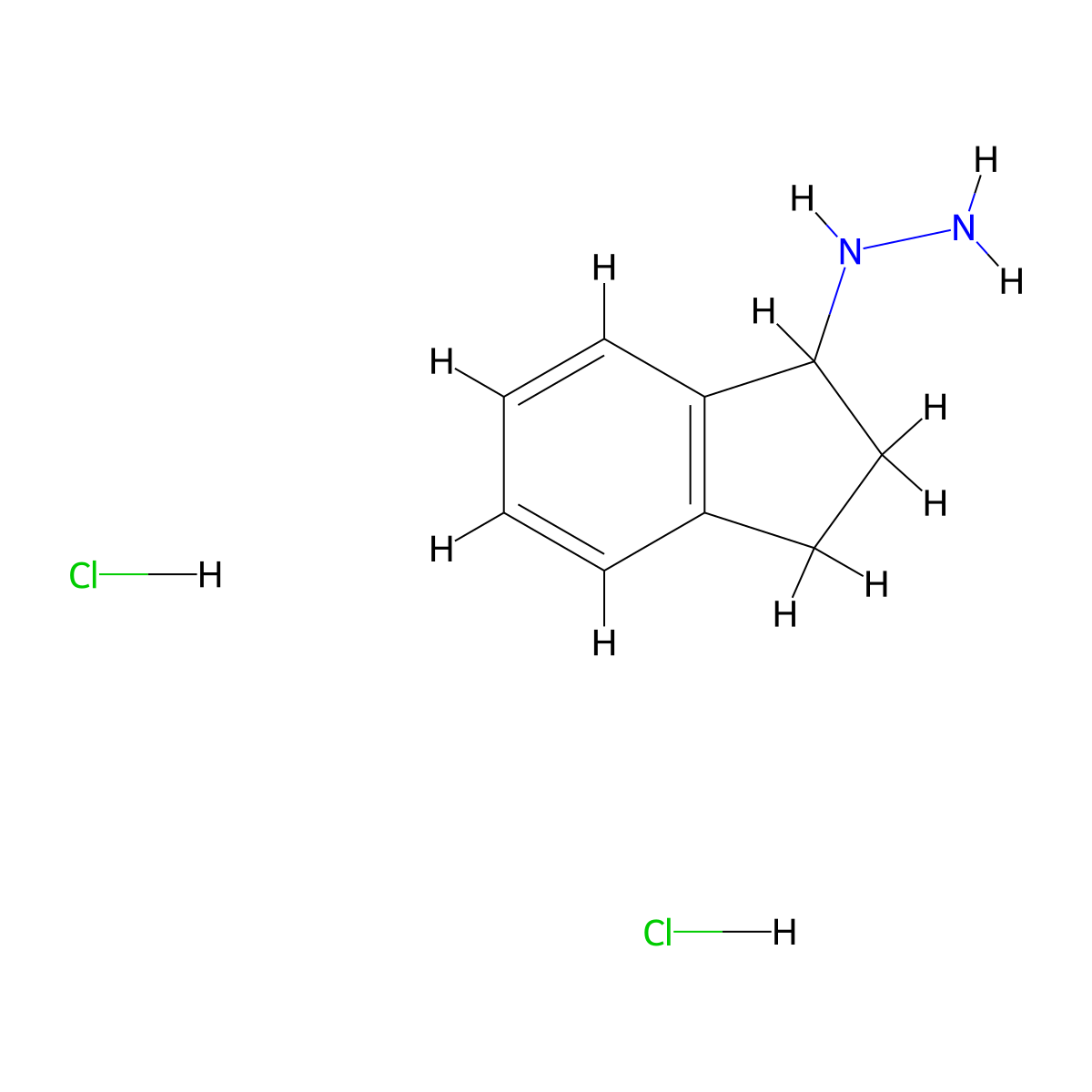 (2,3-dihydro-1H-inden-1-yl)hydrazine dihydrochloride molecular structure, CAS 2460756-66-3