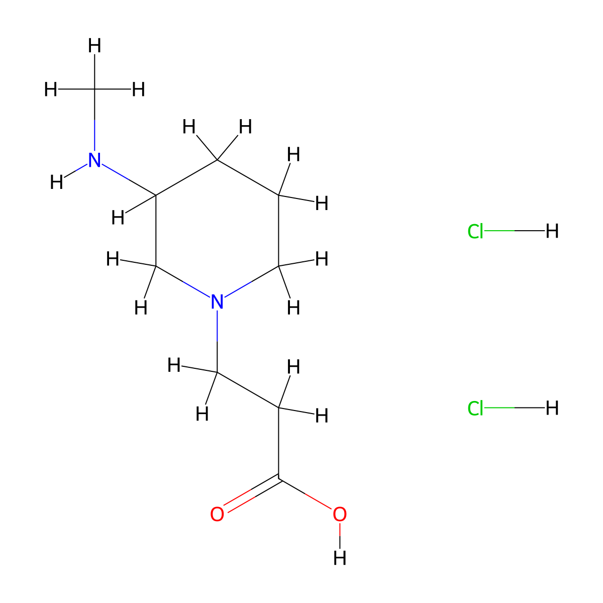 3-[3-(Methylamino)piperidin-1-yl]propanoicaciddihydrochloride molecular structure, CAS 2460756-75-4