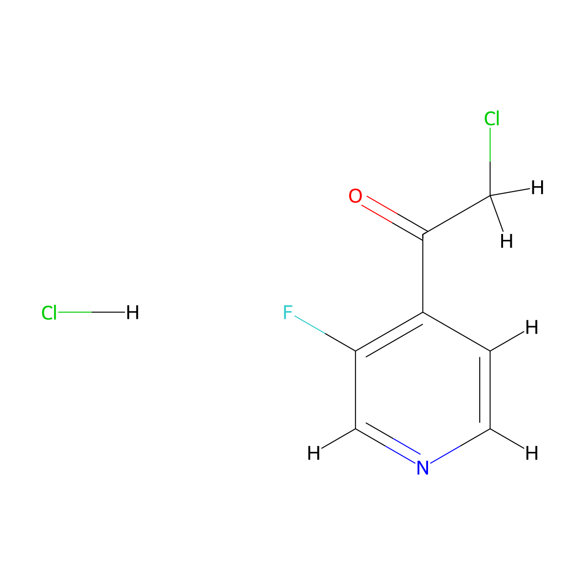 2-Chloro-1-(3-fluoropyridin-4-yl)ethan-1-one hydrochloride molecular structure, CAS 2460756-84-5