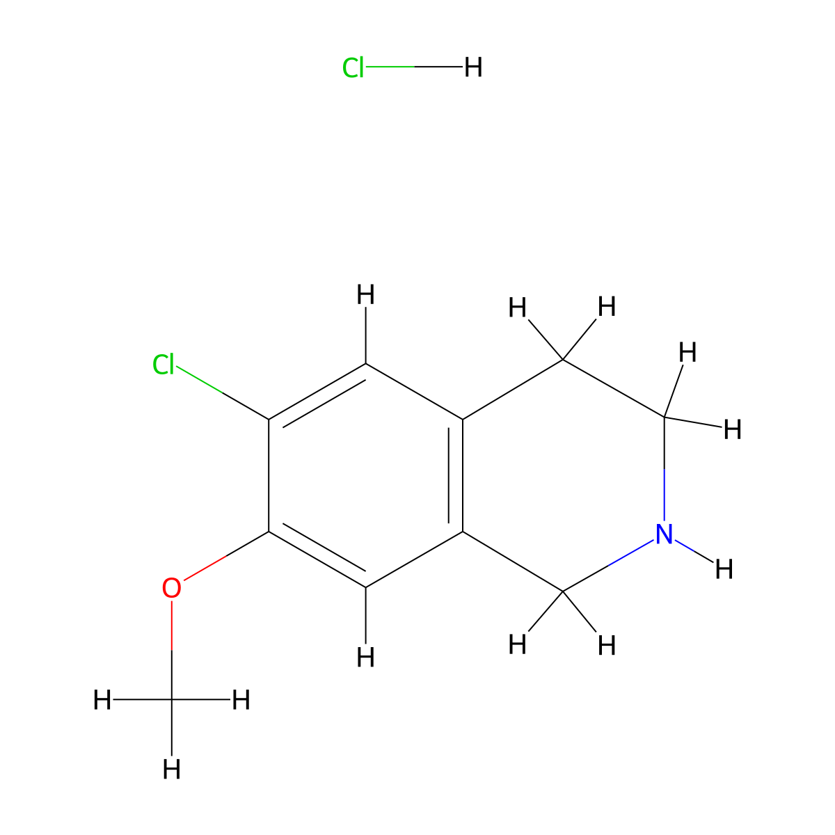 6-Chloro-7-methoxy-1,2,3,4-tetrahydroisoquinoline hydrochloride molecular structure, CAS 2460756-94-7