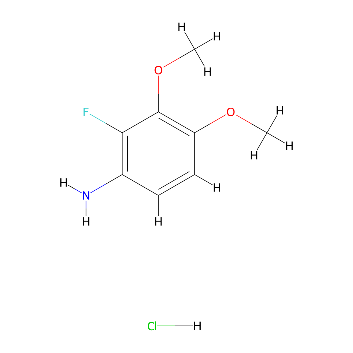 2-Fluoro-3,4-dimethoxyaniline hydrochloride molecular structure, CAS 2460756-96-9