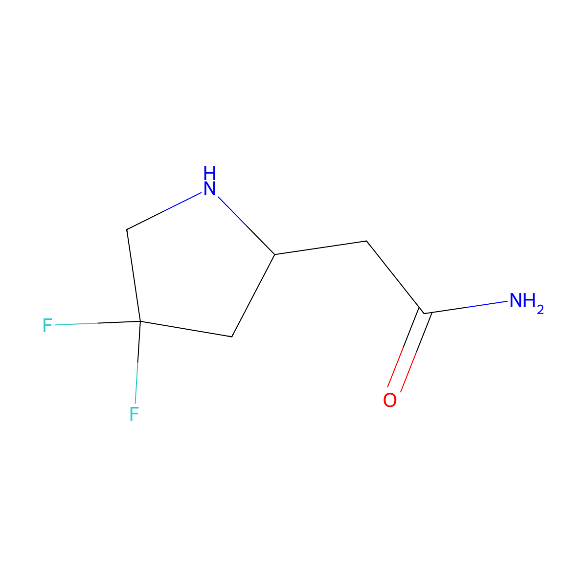 2-(4,4-Difluoropyrrolidin-2-yl)acetamide molecular structure, CAS 2460756-99-2