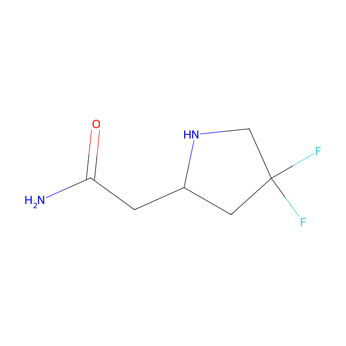 2-(4,4-Difluoropyrrolidin-2-yl)acetamide molecular structure, CAS 2460756-99-2