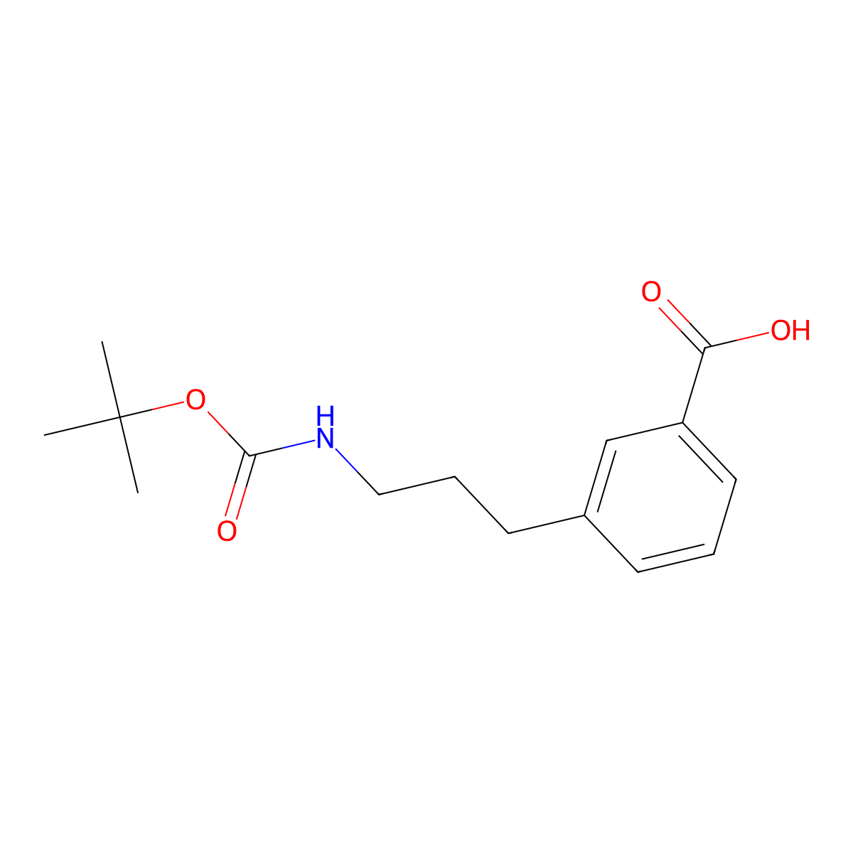 3-(3-{[(Tert-butoxy)carbonyl]amino}propyl)benzoicacid molecular structure, CAS 2460757-00-8