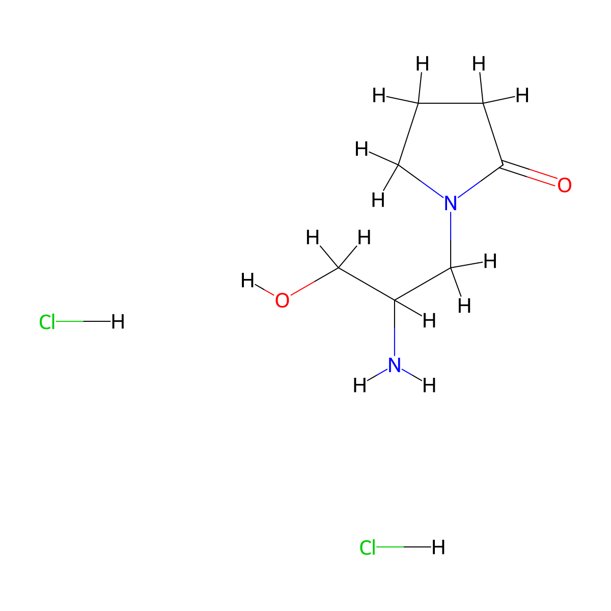 1-(2-Amino-3-hydroxypropyl)pyrrolidin-2-one dihydrochloride molecular structure, CAS 2460757-10-0