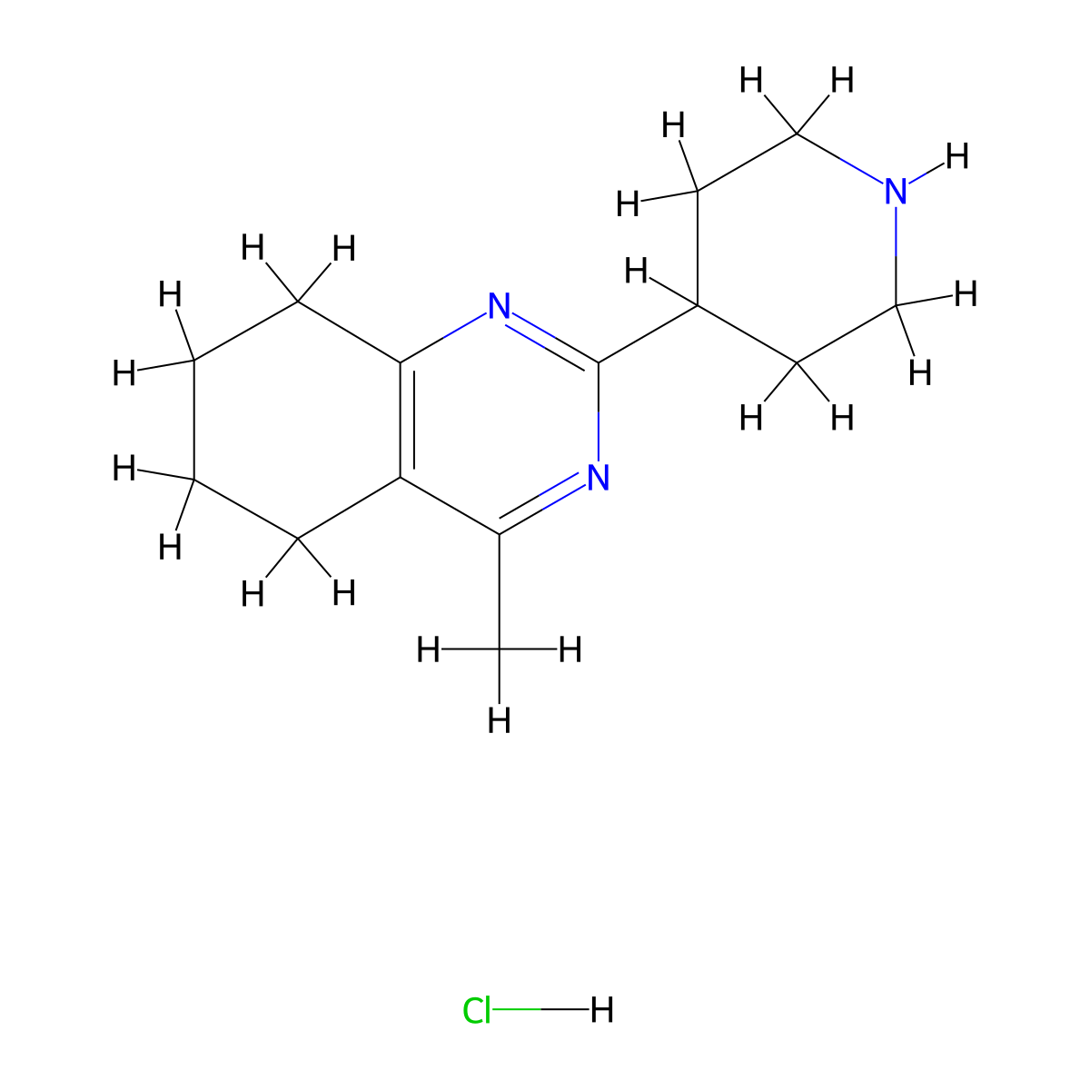 4-Methyl-2-(piperidin-4-yl)-5,6,7,8-tetrahydroquinazoline hydrochloride molecular structure, CAS 2460757-18-8