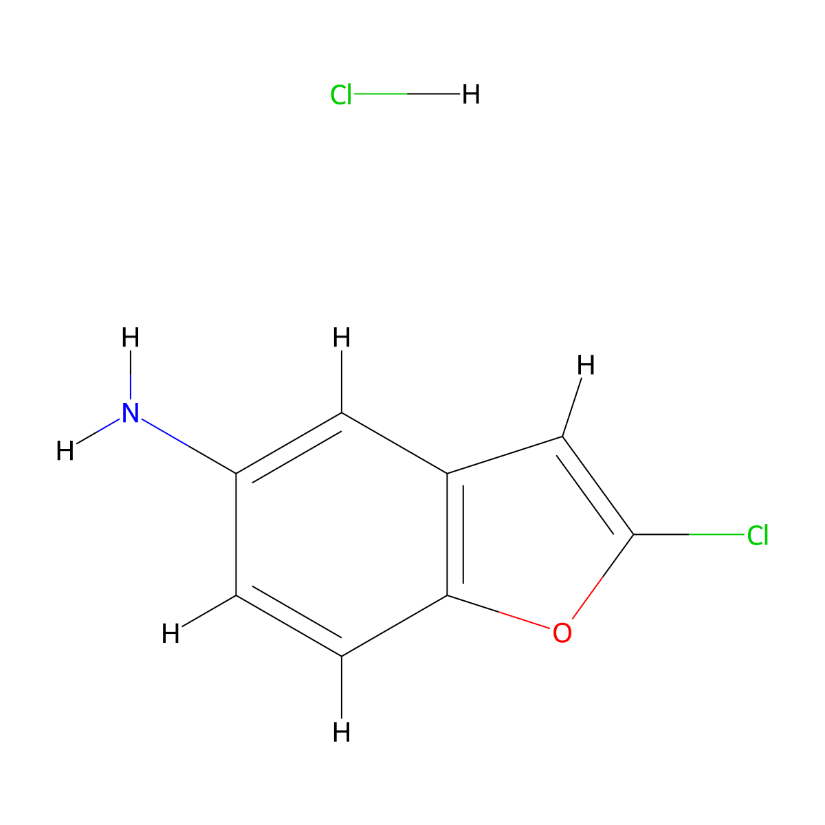 2-Chloro-1-benzofuran-5-amine hydrochloride molecular structure, CAS 2460757-20-2