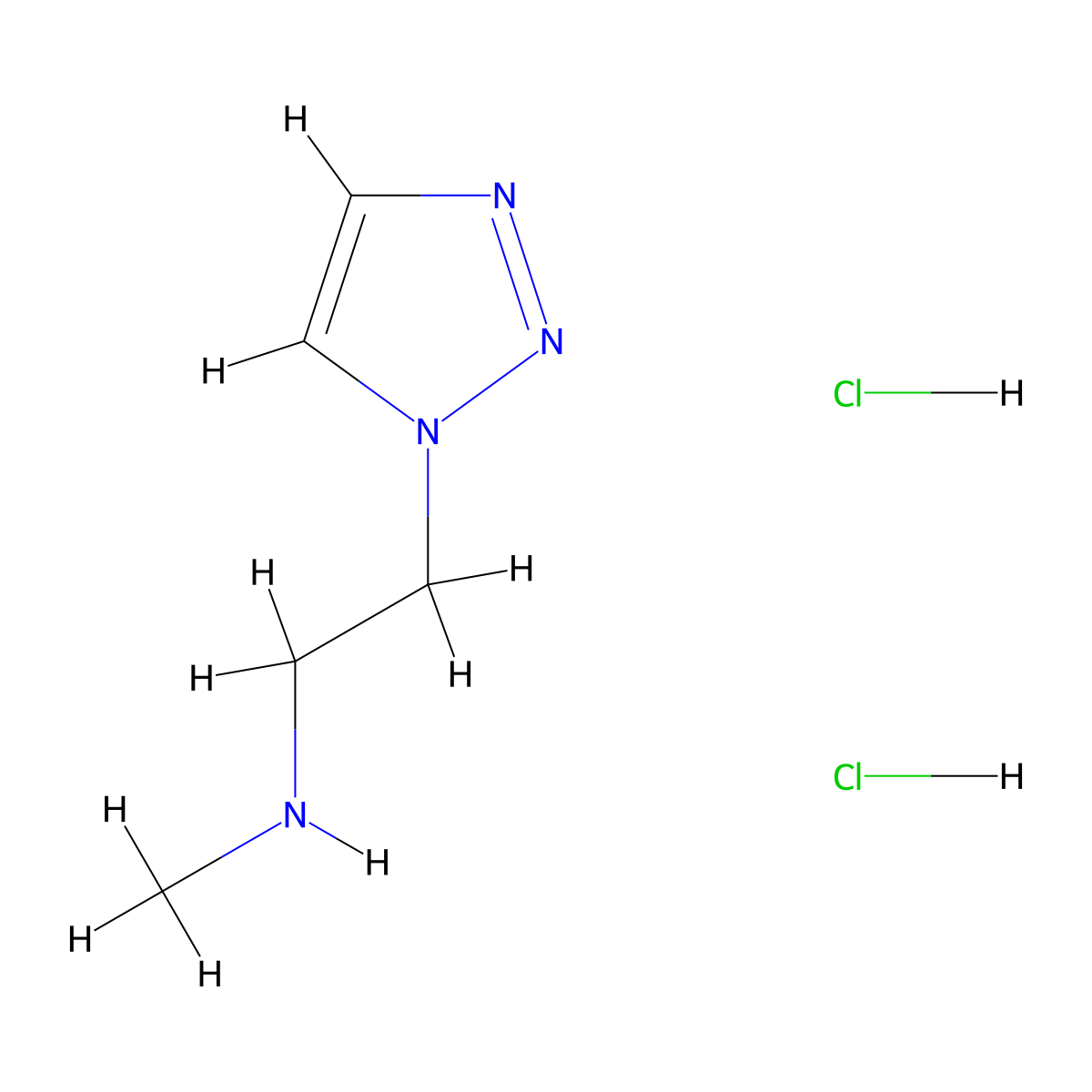 N-Methyl-2-(triazol-1-yl)ethanamine;dihydrochloride molecular structure, CAS 2460757-22-4