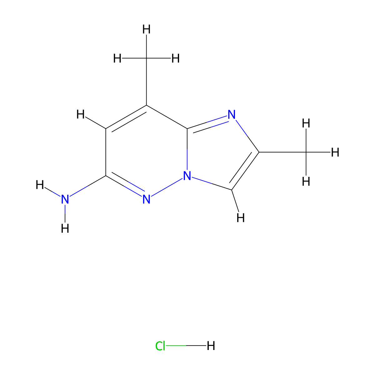 2,8-Dimethylimidazo[1,2-b]pyridazin-6-amine hydrochloride molecular structure, CAS 2460757-31-5