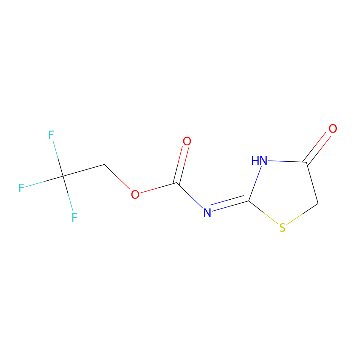 2,2,2-trifluoroethyl N-(4-oxo-4,5-dihydro-1,3-thiazol-2-yl)carbamate molecular structure, CAS 2460757-37-1