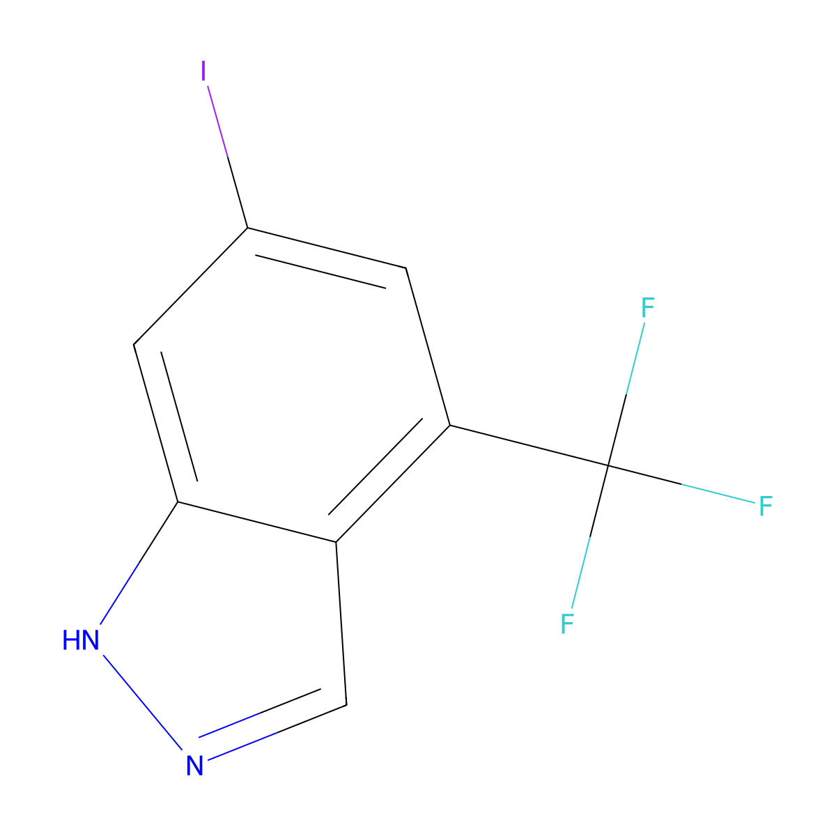 6-Iodo-4-(trifluoromethyl)-1H-indazole molecular structure, CAS 2460757-46-2