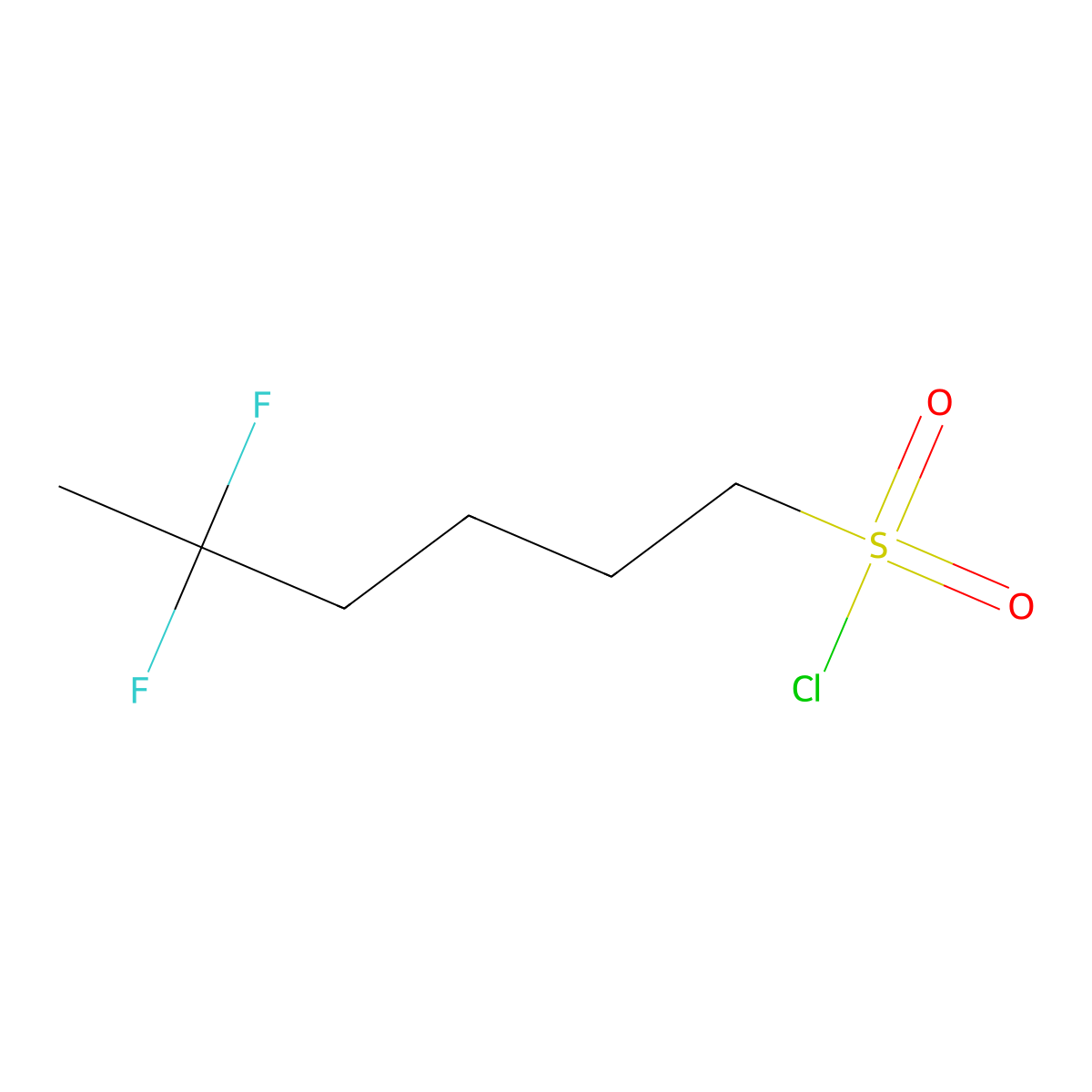 5,5-Difluorohexane-1-sulfonylchloride molecular structure, CAS 2460757-54-2