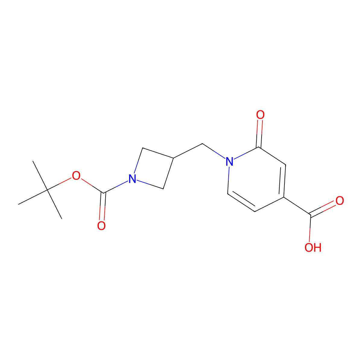 1-({1-[(Tert-butoxy)carbonyl]azetidin-3-yl}methyl)-2-oxo-1,2-dihydropyridine-4-carboxylic acid molecular structure, CAS 2460757-56-4