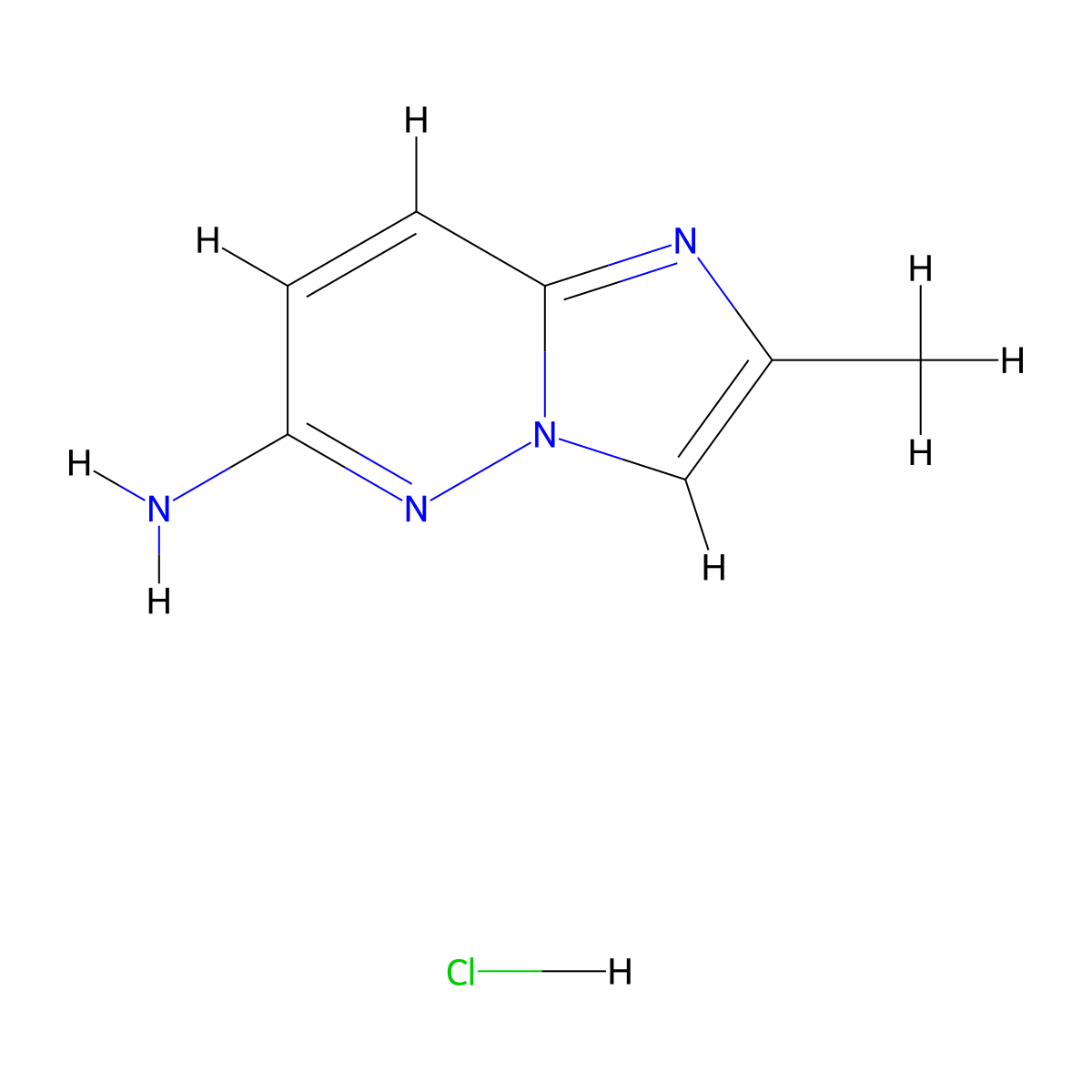 2-Methylimidazo(1,2-b)pyridazin-6-amine hydrochloride molecular structure, CAS 2460757-57-5