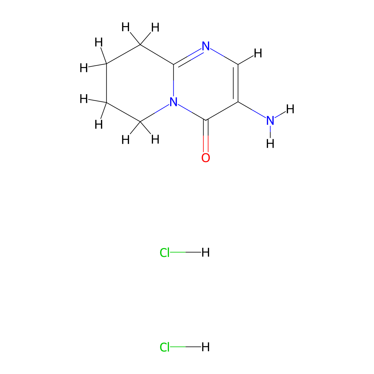3-amino-4H,6H,7H,8H,9H-pyrido[1,2-a]pyrimidin-4-one dihydrochloride molecular structure, CAS 2460757-64-4