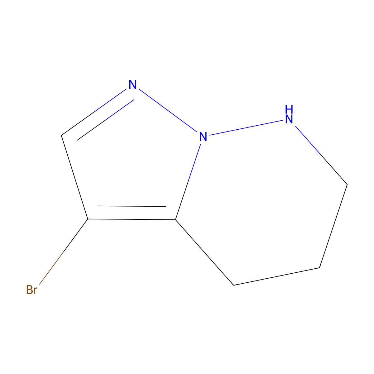 3-bromo-4H,5H,6H,7H-pyrazolo(1,5-b)pyridazine molecular structure, CAS 2460757-68-8