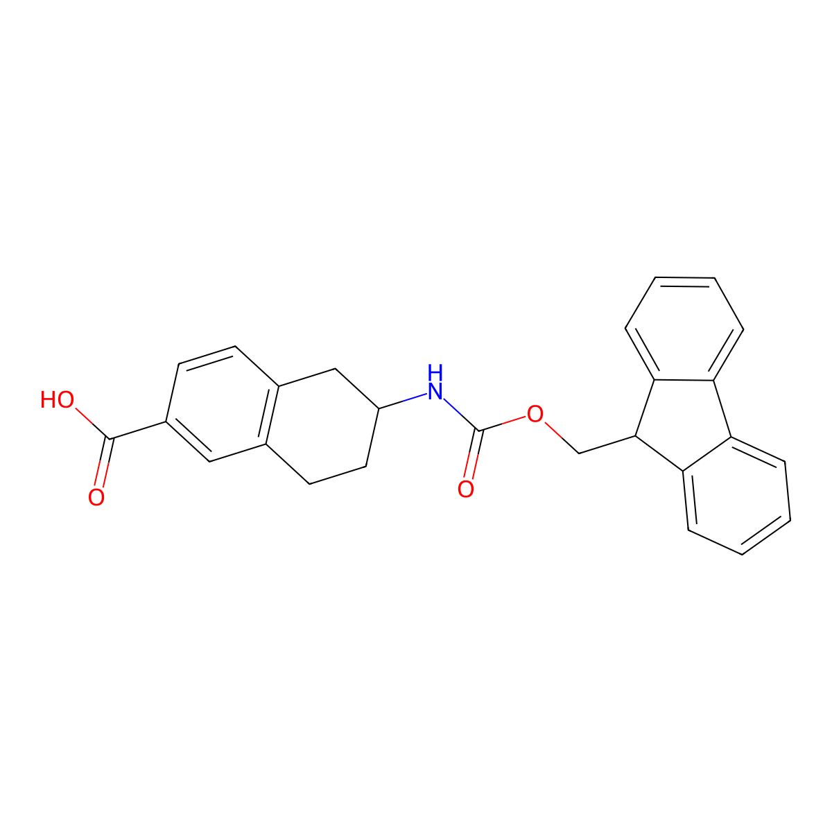 6-(9H-Fluoren-9-ylmethoxycarbonylamino)-5,6,7,8-tetrahydronaphthalene-2-carboxylic acid molecular structure, CAS 2460757-72-4