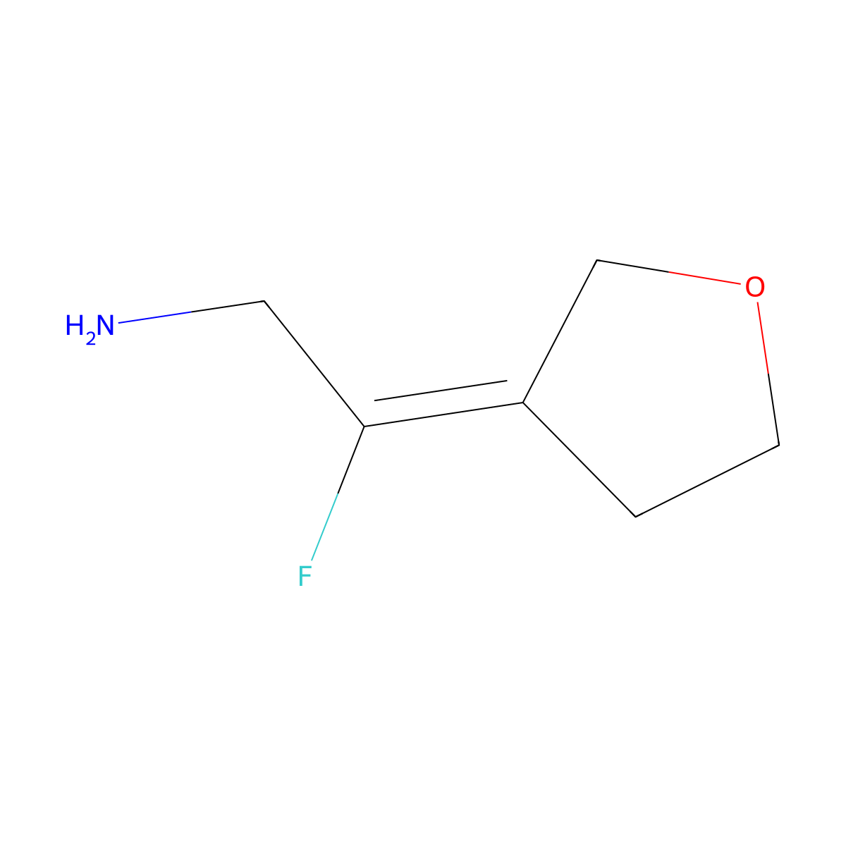 2-fluoro-2-[(3Z)-oxolan-3-ylidene]ethan-1-amine molecular structure, CAS 2460763-62-4