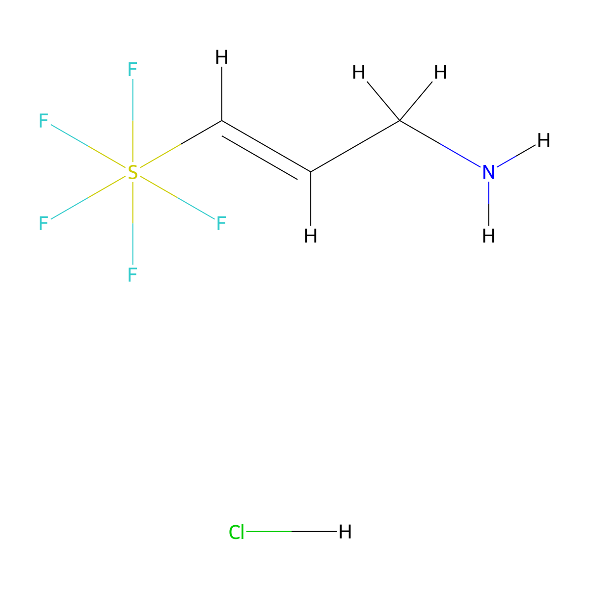 [(1E)-3-aminoprop-1-en-1-yl]pentafluoro-lambda6-sulfanehydrochloride molecular structure, CAS 2460763-67-9