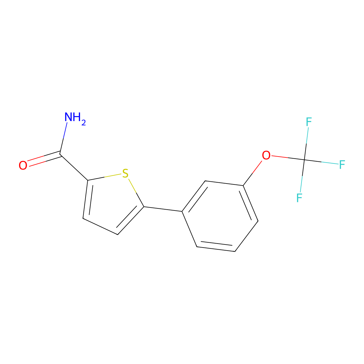 5-(3-(Trifluoromethoxy)phenyl)thiophene-2-carboxamide molecular structure, CAS 2460821-63-8