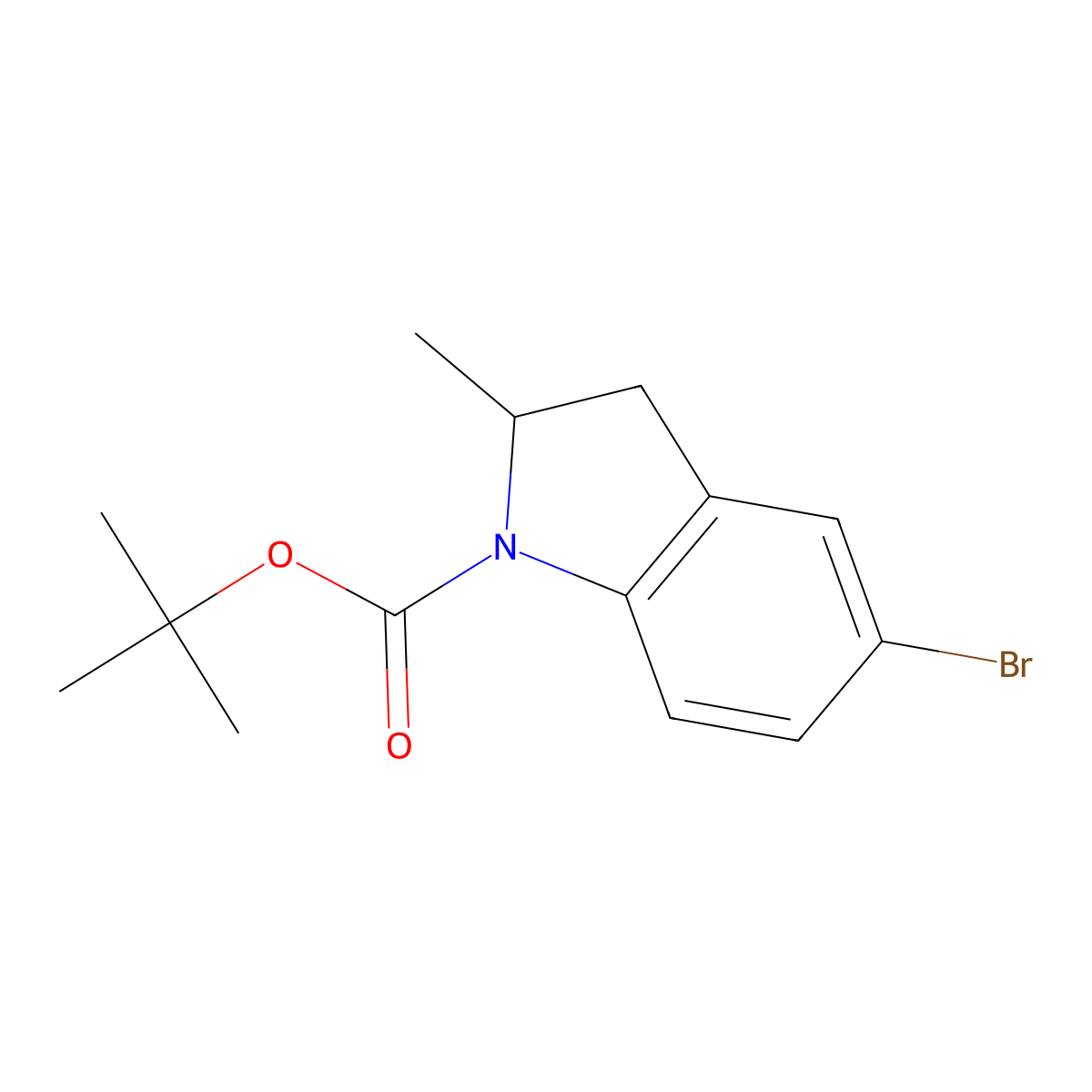tert-butyl (2R)-5-bromo-2-methyl-2,3-dihydro-1H-indole-1-carboxylate molecular structure, CAS 2460897-98-5