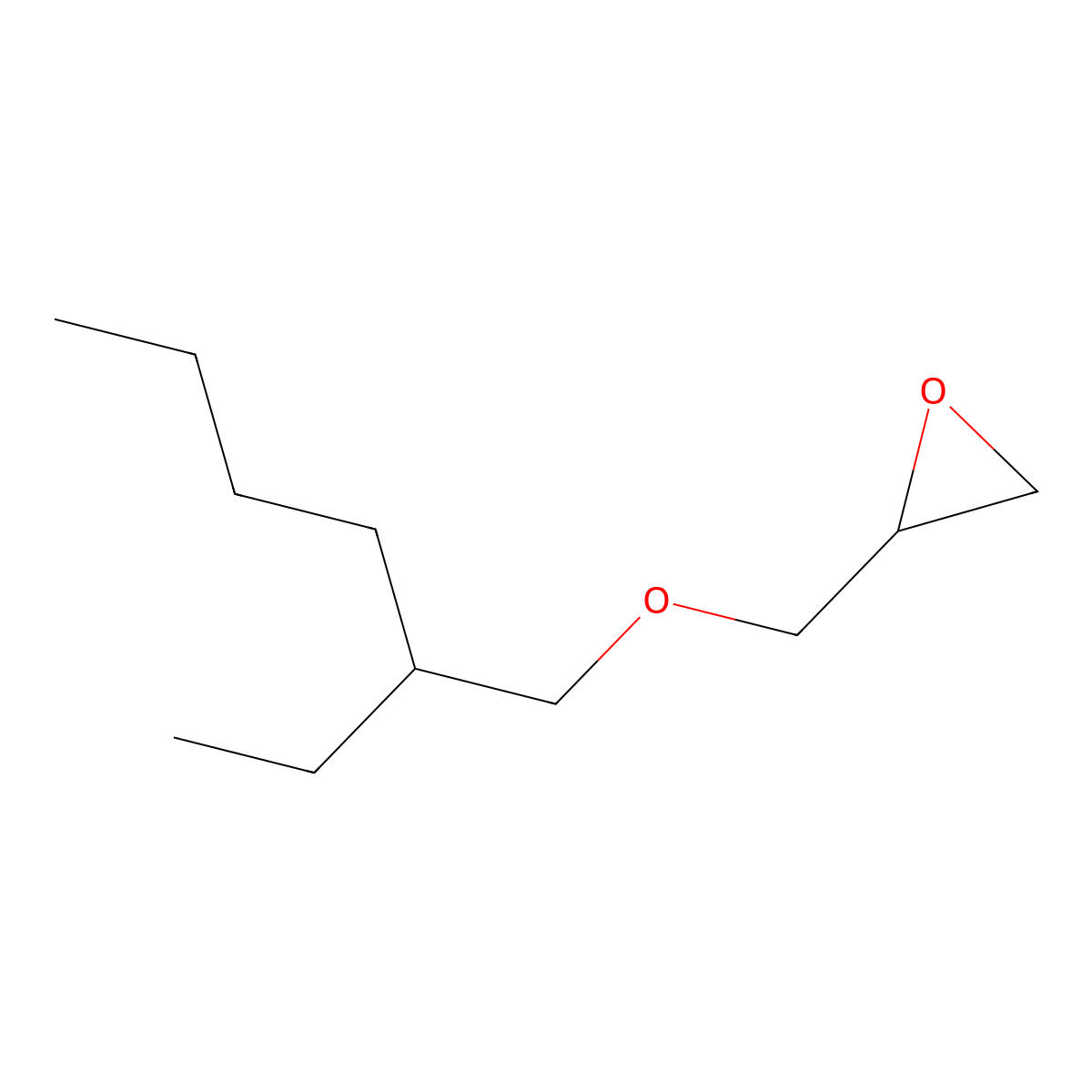 2-Ethylhexyl glycidyl ether molecular structure, CAS 2461-15-6