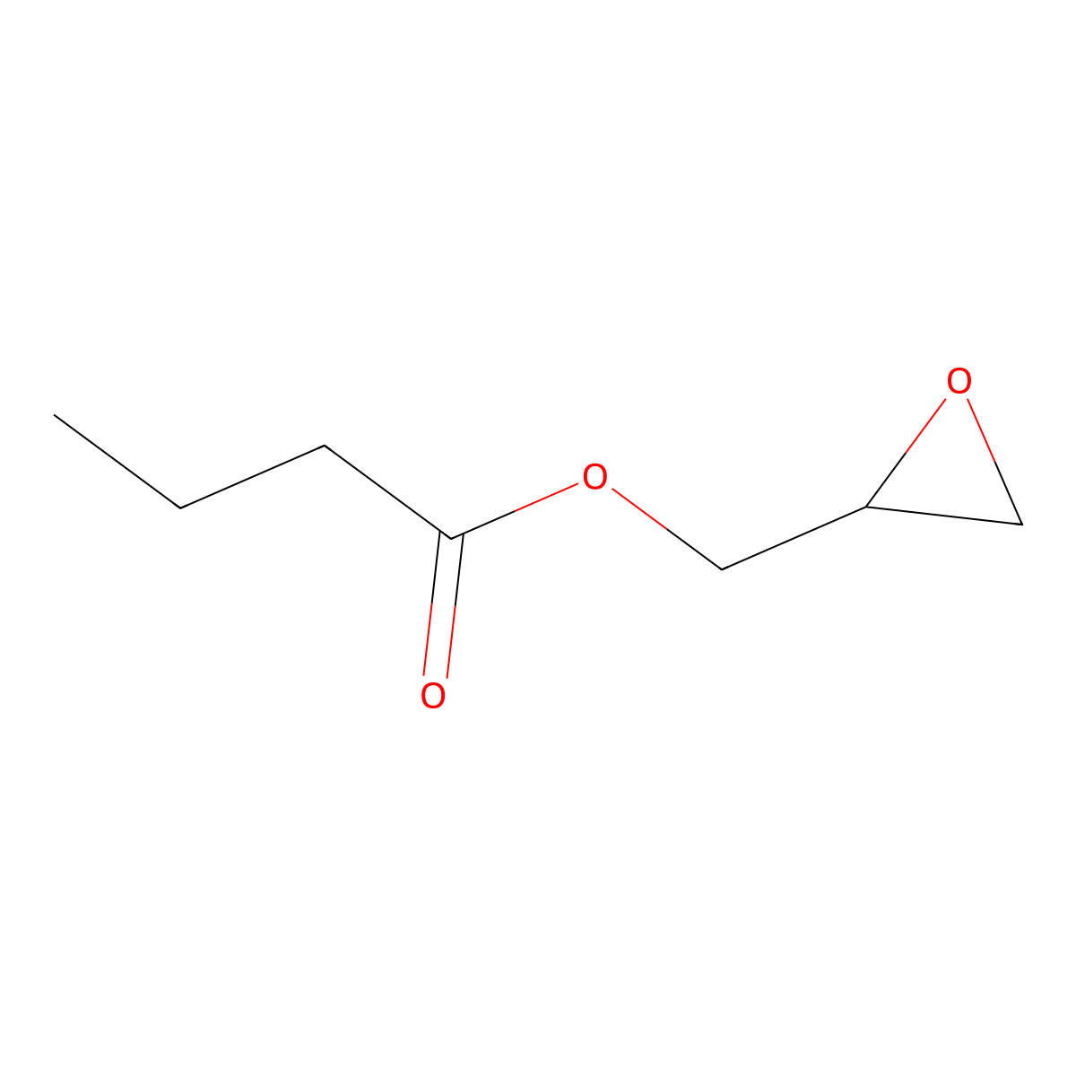 Glycidyl butyrate molecular structure, CAS 2461-40-7