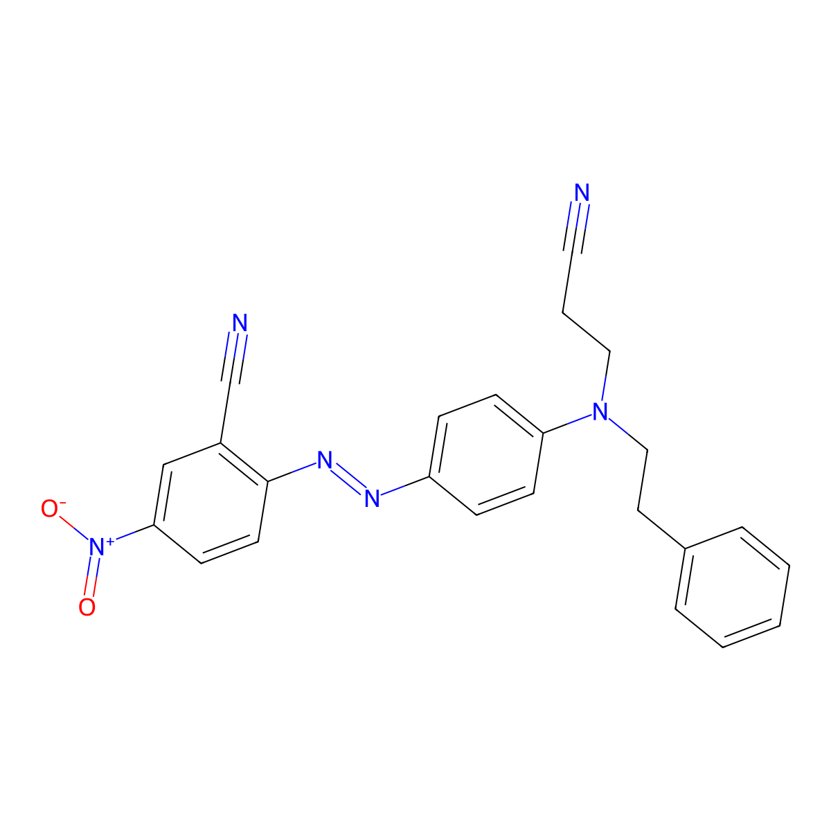 2-((4-((2-Cyanoethyl)(2-phenylethyl)amino)phenyl)azo)-5-nitrobenzonitrile molecular structure, CAS 24610-00-2
