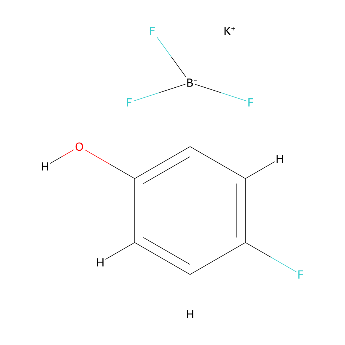 Potassium trifluoro(5-fluoro-2-hydroxyphenyl)borate molecular structure, CAS 2461034-58-0