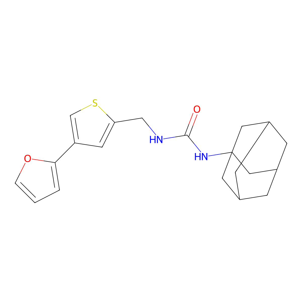 1-(Adamantan-1-yl)-3-{[4-(furan-2-yl)thiophen-2-yl]methyl}urea molecular structure, CAS 2461105-33-7
