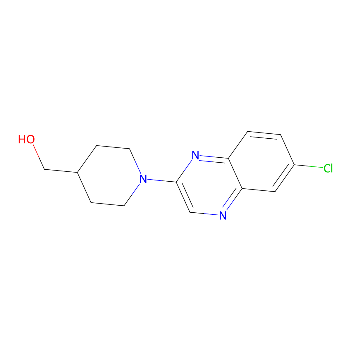 [1-(6-Chloroquinoxalin-2-yl)piperidin-4-yl]methanol molecular structure, CAS 2461317-09-7