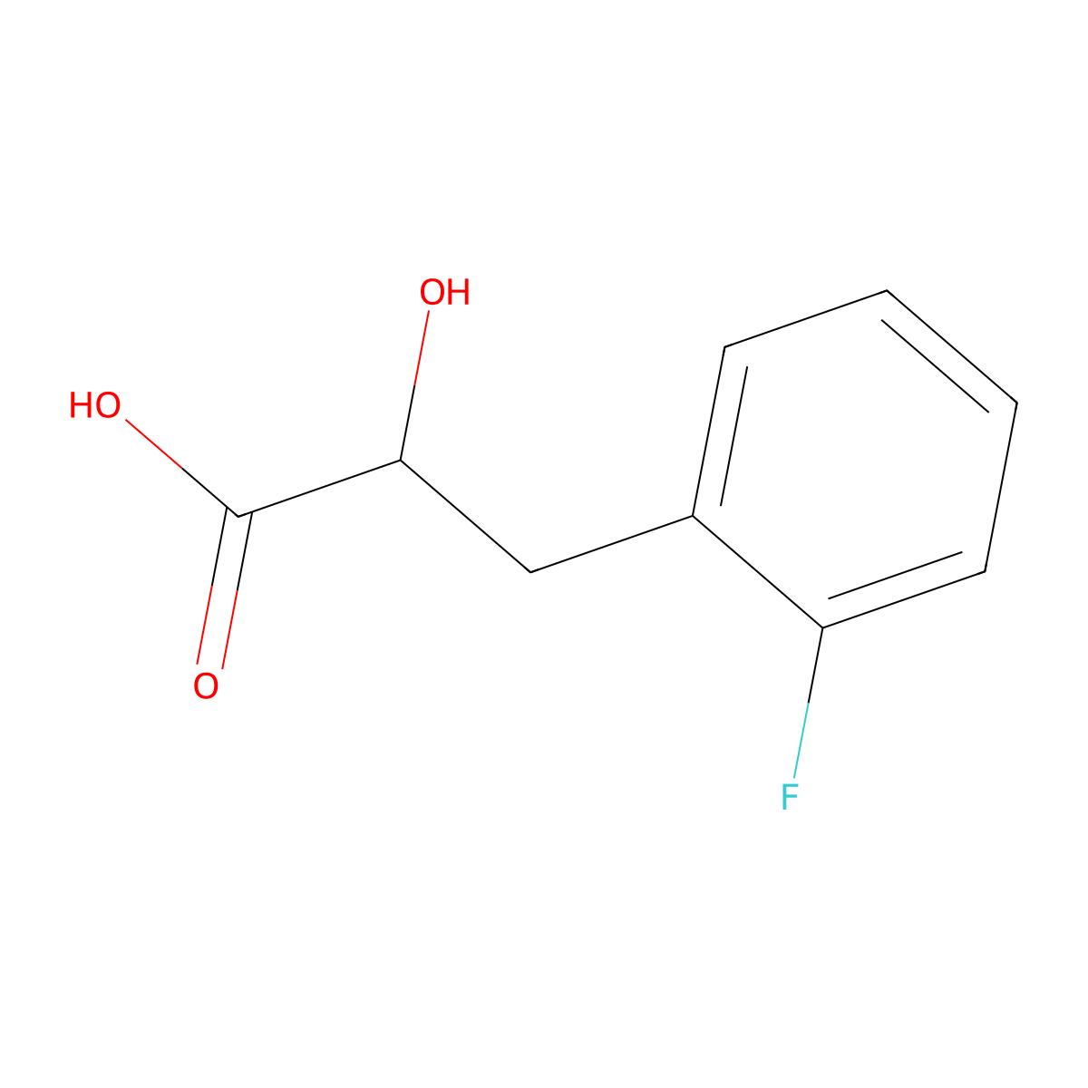 3-(2-Fluorophenyl)-2-hydroxypropanoic acid molecular structure, CAS 246137-14-4