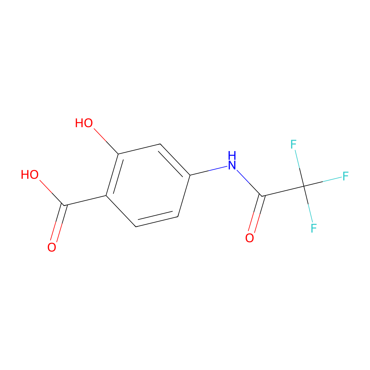 2-Hydroxy-4-[(2,2,2-trifluoroacetyl)amino]benzoic acid molecular structure, CAS 246137-66-6