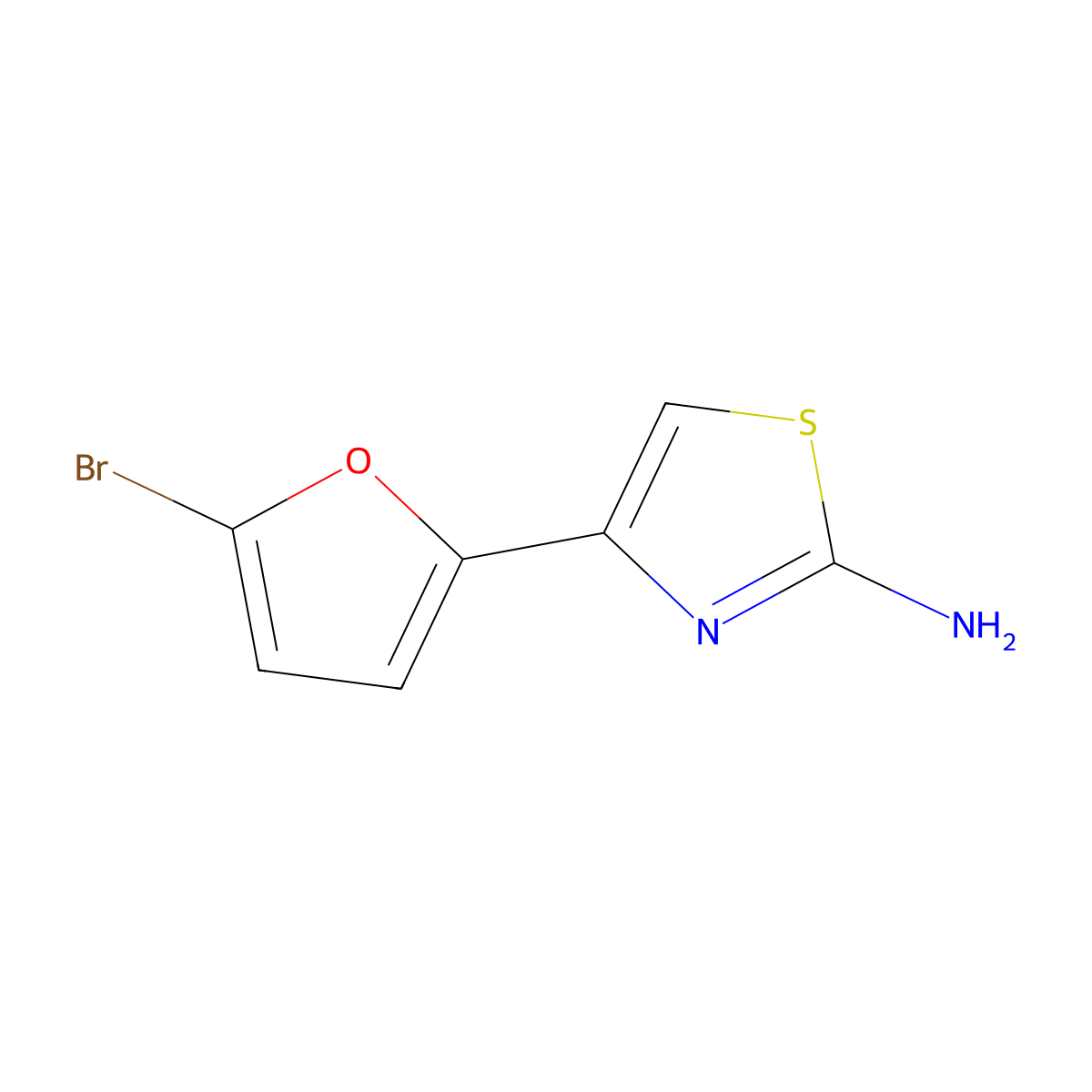 4-(5-Bromofuran-2-yl)-1,3-thiazol-2-amine molecular structure, CAS 24614-21-9