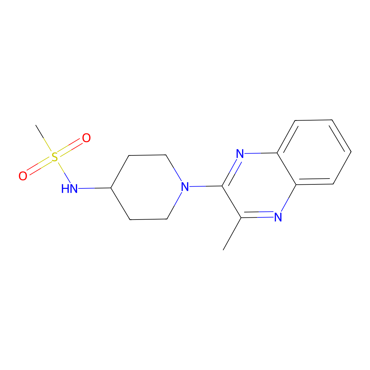 N-[1-(3-methylquinoxalin-2-yl)piperidin-4-yl]methanesulfonamide molecular structure, CAS 2461533-21-9