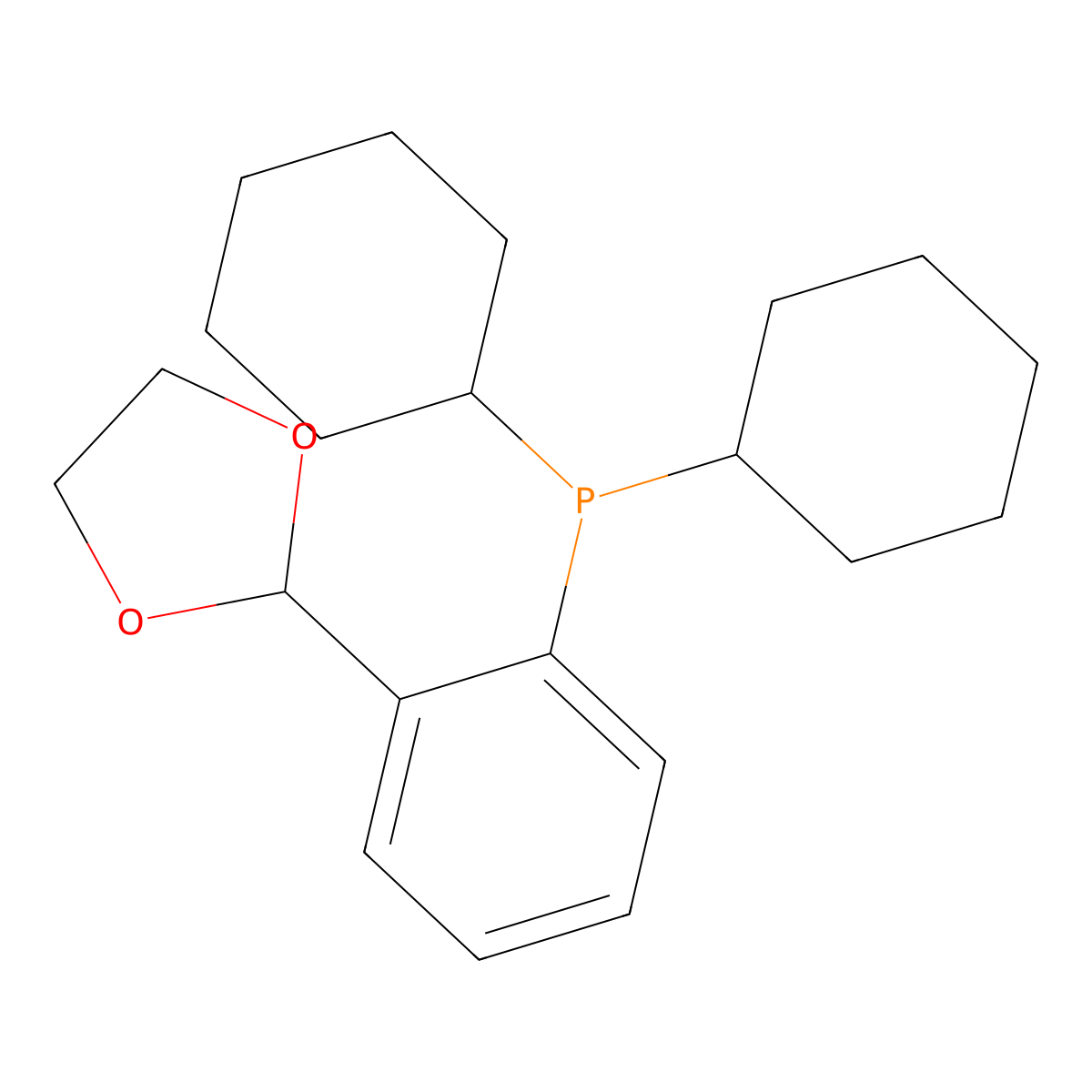 (2-(1,3-Dioxolan-2-yl)phenyl)dicyclohexylphosphine molecular structure, CAS 246158-59-8