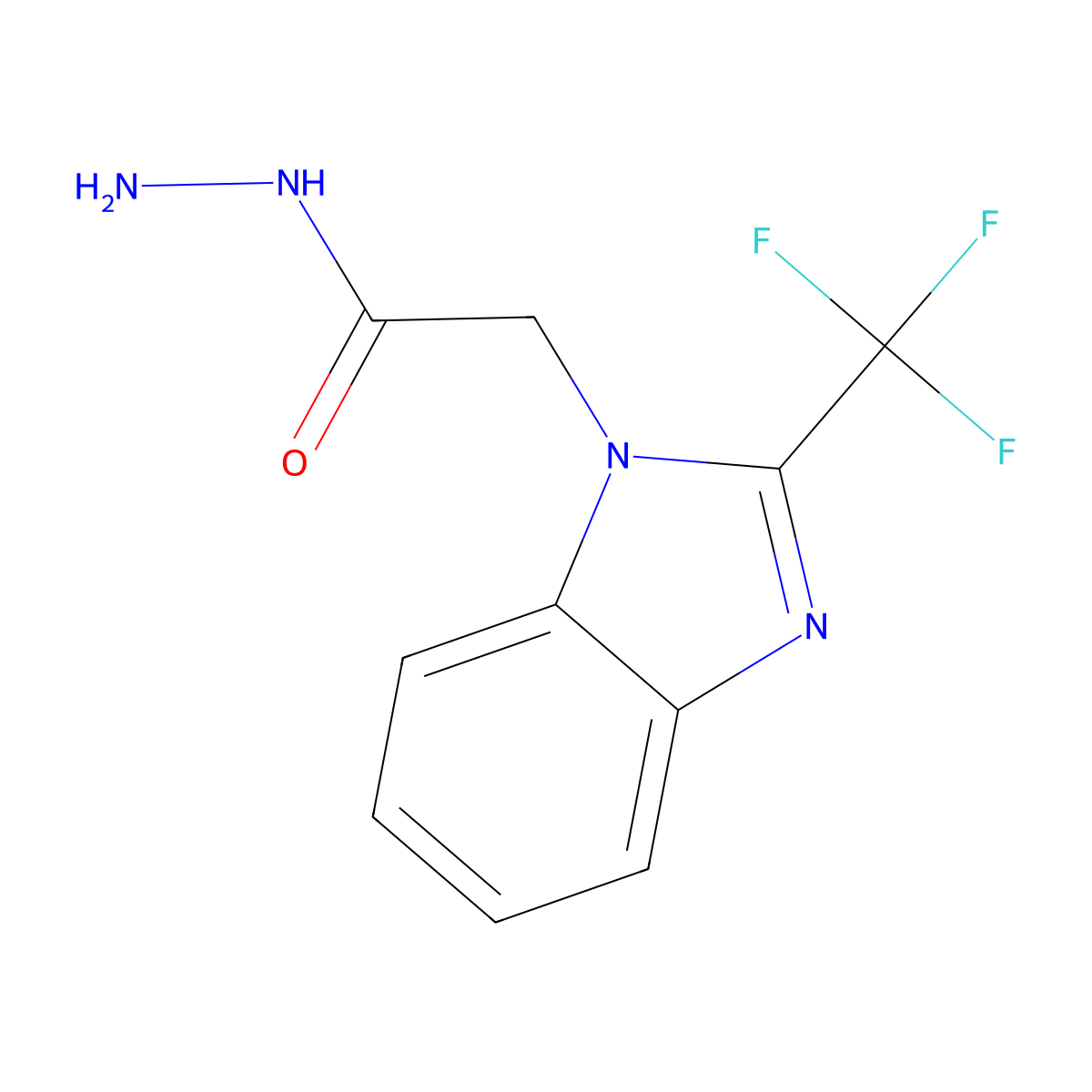 2-[2-(trifluoromethyl)-1H-1,3-benzodiazol-1-yl]acetohydrazide molecular structure, CAS 246163-29-1