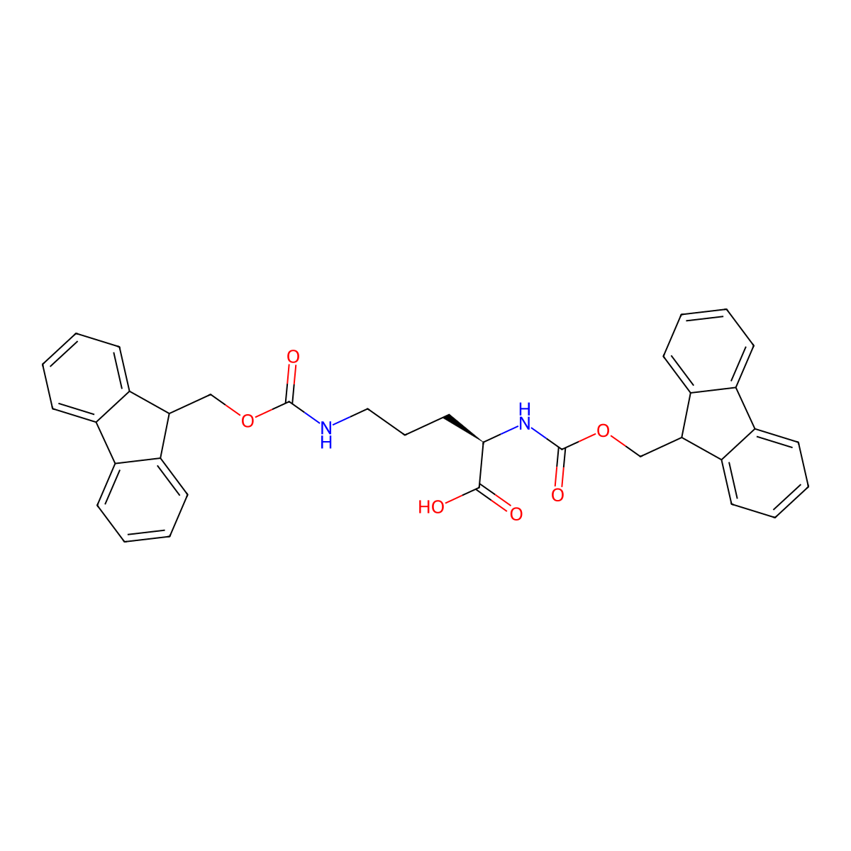 N,N'-Bis-Fmoc-D-ornithine molecular structure, CAS 246165-22-0