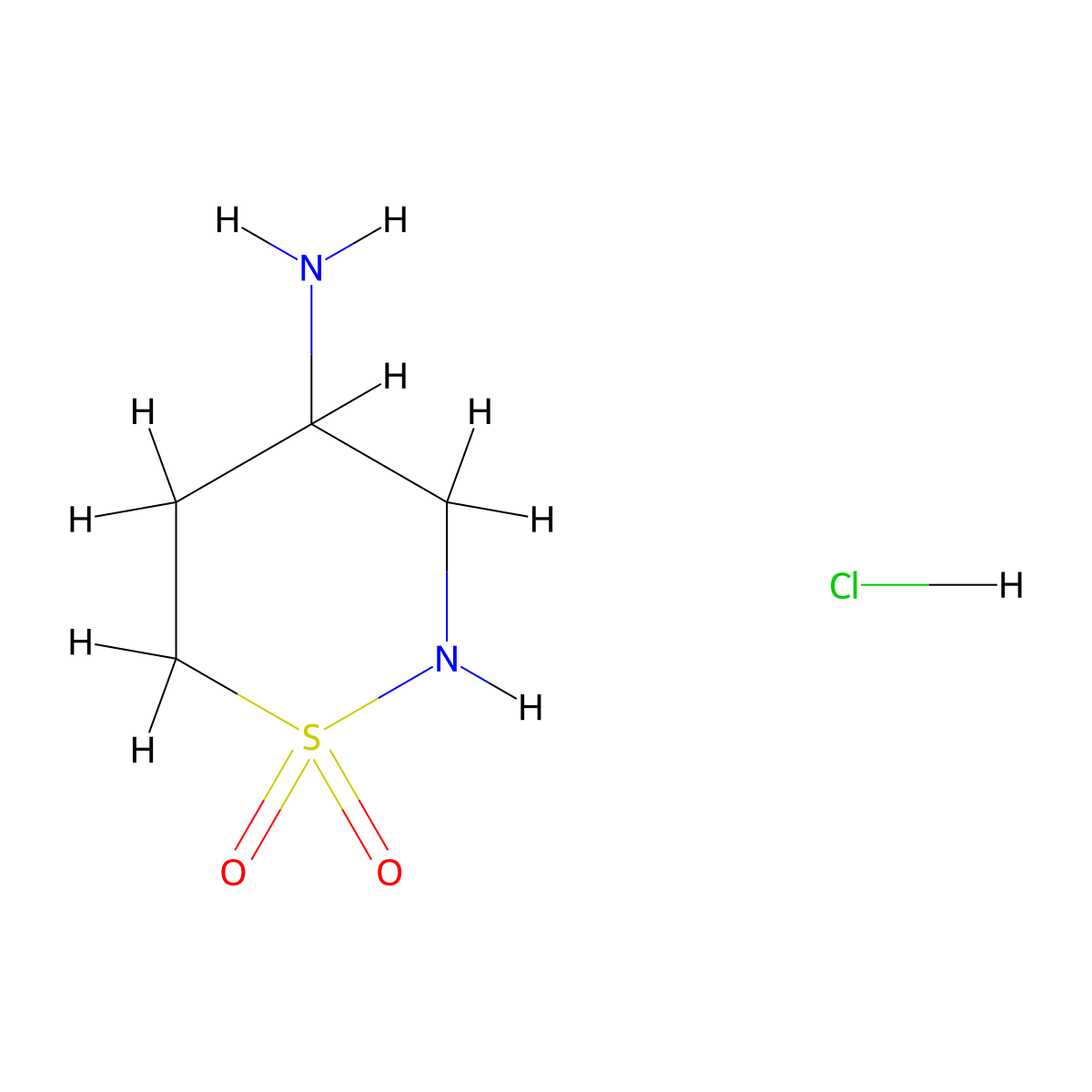 4-Amino-1lambda6,2-thiazinane-1,1-dione hydrochloride molecular structure, CAS 2461773-04-4