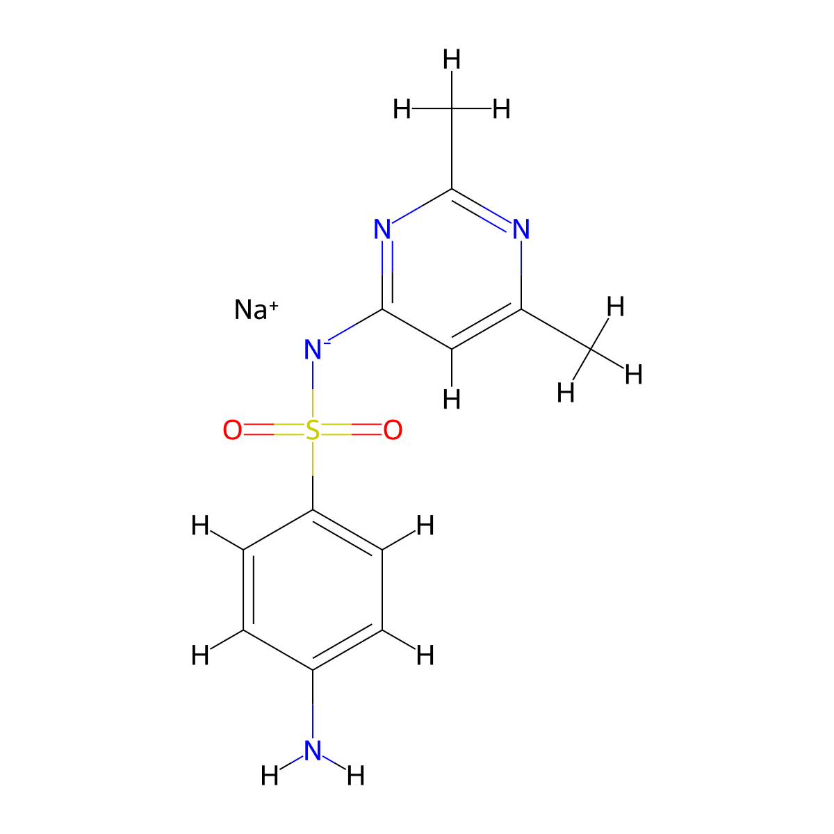 Sulfisomidine Sodium molecular structure, CAS 2462-17-1