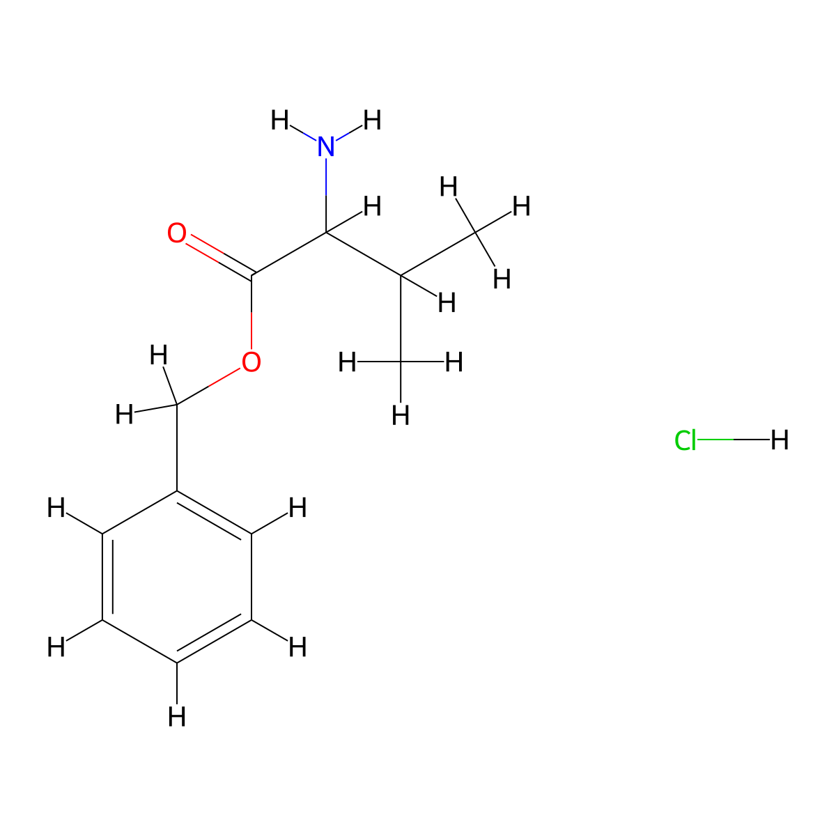 Benzyl 2-amino-3-methylbutanoate hydrochloride molecular structure, CAS 2462-33-1