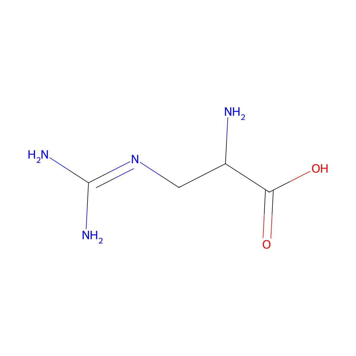 alpha-Amino-beta-guanidinopropionic acid molecular structure, CAS 2462-51-3