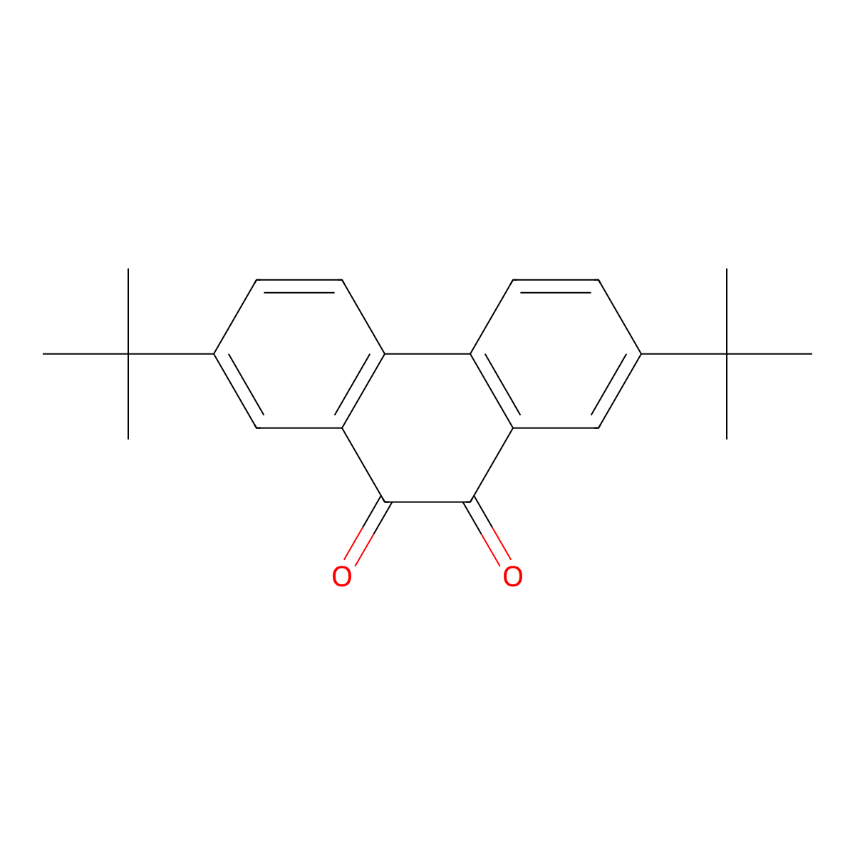 9,10-Phenanthrenedione, 2,7-bis(1,1-dimethylethyl)- molecular structure, CAS 24620-40-4