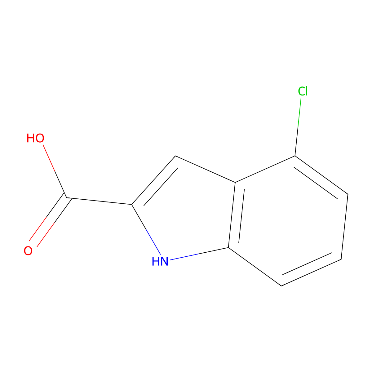 4-chloro-1H-indole-2-carboxylic acid molecular structure, CAS 24621-73-6