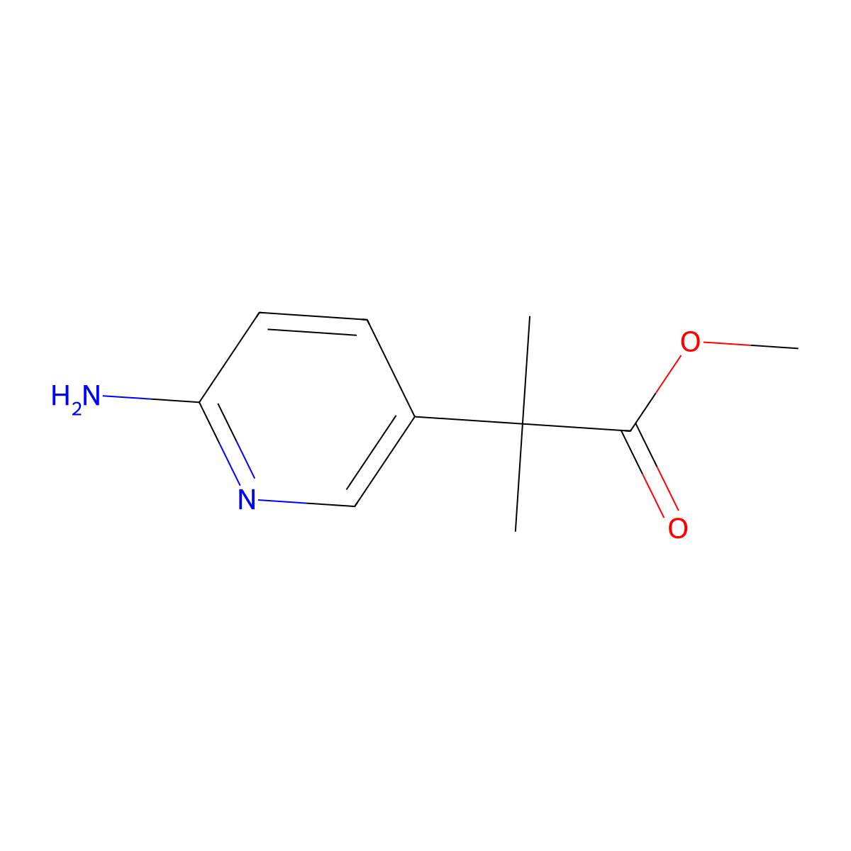 Methyl 2-(6-aminopyridin-3-yl)-2-methylpropanoate molecular structure, CAS 246219-79-4